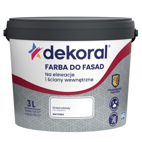 Dekoral Farba akrylowa do fasad biała 3L