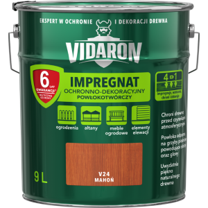 VIDARON IMPREGNAT OCHRONNO-DEKORACYJNY POWŁOKOTWÓRCZY Mahoń V24 9L 