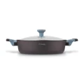 STARKE PRO Patelnia na indukcję marmurowa z pokrywką Luxury Grey II 28 cm krótkie uchwyty