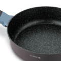 STARKE PRO Patelnia na indukcję marmurowa z pokrywką Luxury Grey II 28 cm krótkie uchwyty