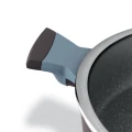 STARKE PRO Patelnia na indukcję marmurowa z pokrywką Luxury Grey II 28 cm krótkie uchwyty