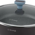 STARKE PRO Patelnia na indukcję marmurowa z pokrywką Luxury Grey II 28 cm krótkie uchwyty