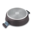 STARKE PRO Patelnia na indukcję marmurowa z pokrywką Luxury Grey II 28 cm krótkie uchwyty