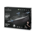 STARKE PRO Patelnia na indukcję marmurowa z pokrywką Luxury Grey II 28 cm krótkie uchwyty