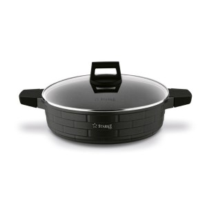 STARKE PRO Patelnia na indukcję z pokrywką krótkie uchwyty Brick Marble 28 cm