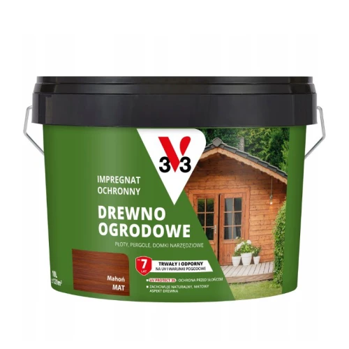 V33 Impregnat ochronny Drewno Ogrodowe 10L mahoń