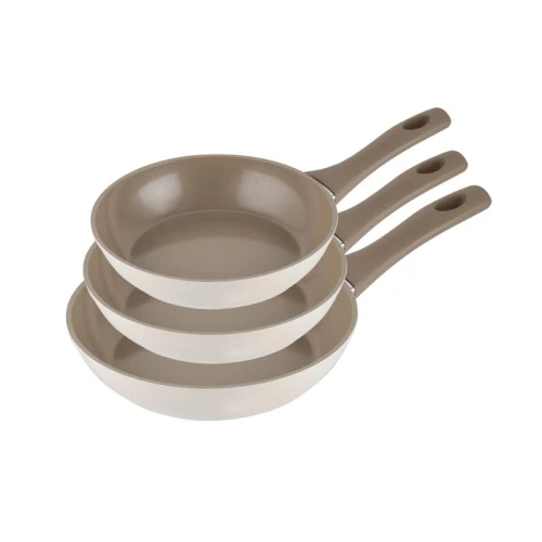 FLORINA Zestaw 3 patelni aluminiowych Mokka 20, 24 i 28 cm
