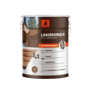 DRAGON Lakierobejca do drewna szybkoschnąca 5L Dąb ciemny