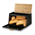TADAR Chlebak stalowy Skandi Wood 20,5 x 35,5 x 21,5 cm czarny