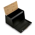 TADAR Chlebak stalowy Skandi Wood 20,5 x 35,5 x 21,5 cm czarny
