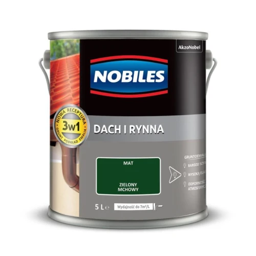 NOBILES Farba Dach i Rynna 5L zielony mchowy