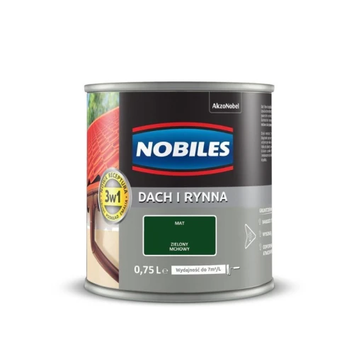 NOBILES Farba Dach i Rynna 0,75L zielony mchowy