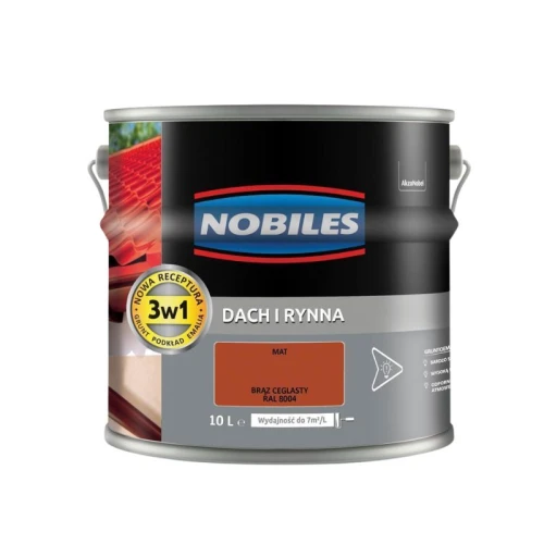 NOBILES Farba Dach i Rynna 10L brąz ceglasty RAL 8004