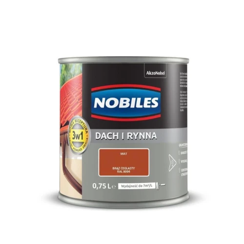 NOBILES Farba Dach i Rynna 0,75L brąz ceglasty RAL 8004
