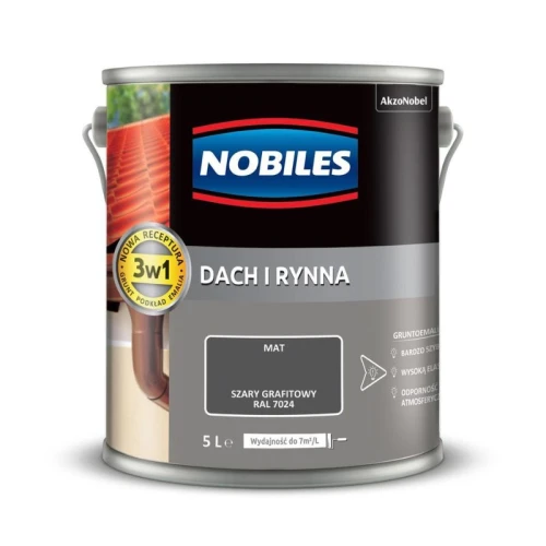 NOBILES Farba Dach i Rynna 5L szary grafitowy RAL 7024