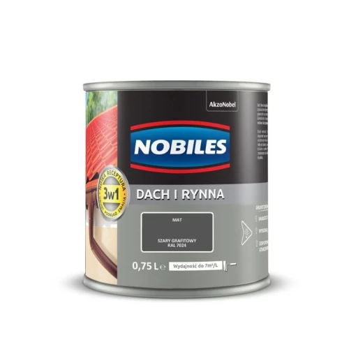 NOBILES Farba Dach i Rynna 0,75L szary grafitowy RAL 7024