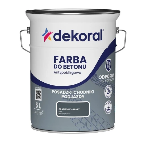 DEKORAL Farba do betonu antypoślizgowa Akrylit B grafitowo-szary 5L