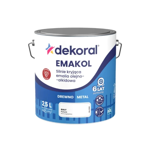 Dekoral emalia emakol strong 2,5L biały połysk RAL 9003