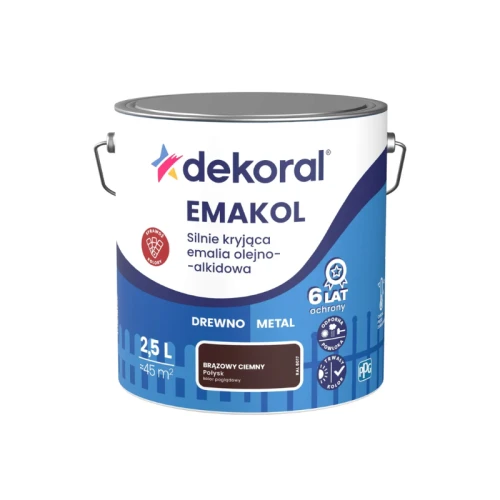 Dekoral emalia emakol strong brązowy ciemny połysk 2,5L