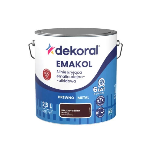 Dekoral emalia emakol strong brązowy ciemny mat 2,5L