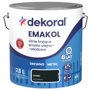 Dekoral emalia emakol strong czarny połysk RAL 9005 2,5L