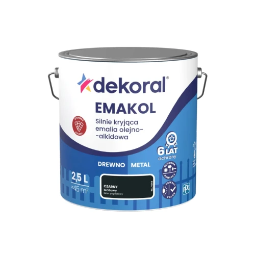 Dekoral emalia emakol strong czarny mat 2,5L