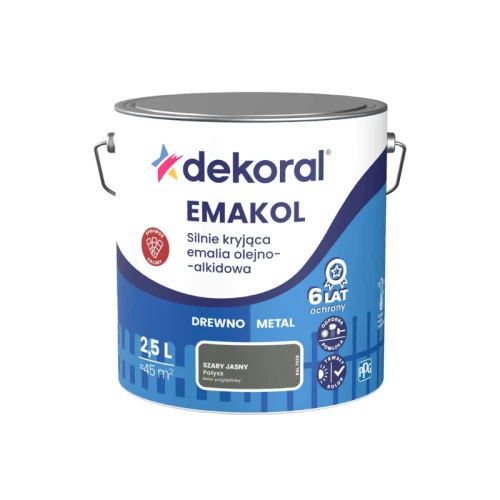 Dekoral emalia emakol strong szary jasny połysk 2,5L