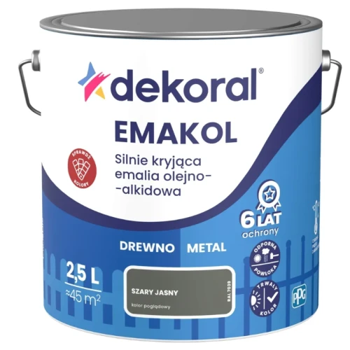 Dekoral emalia emakol strong szary jasny mat 2,5L