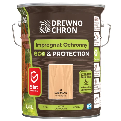 Drewnochron Impregnat Ochronny ECO&amp;PROTECTION Dąb Jasny 4,5L