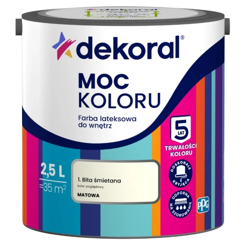 Dekoral farba lateksowa Akrylit W Bita śmietana 2,5 l