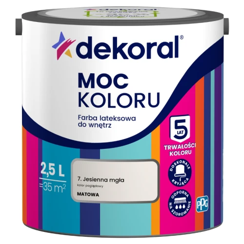 Dekoral farba lateksowa Moc koloru Jesienna Mgła 2,5 l
