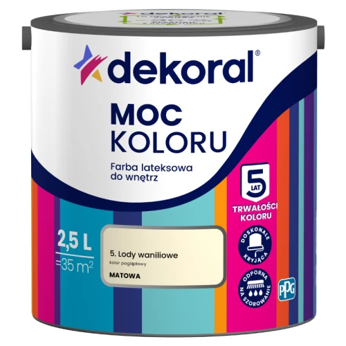 Dekoral farba lateksowa Moc koloru Lody waniliowe 2,5 l
