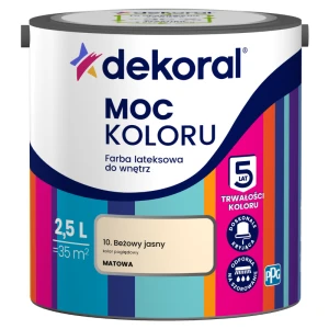 Dekoral farba lateksowa Moc koloru Beżowy jasny 2,5 l