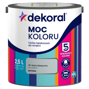 Dekoral farba lateksowa Moc koloru Szary klasyczny 2,5 l