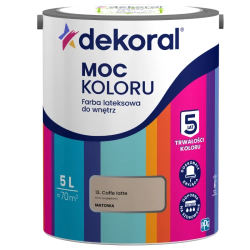 Dekoral farba lateksowa Moc koloru Cafe Latte 5L