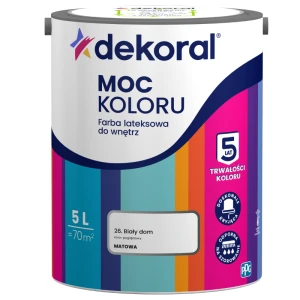 Dekoral farba lateksowa Moc koloru biały dom 5L