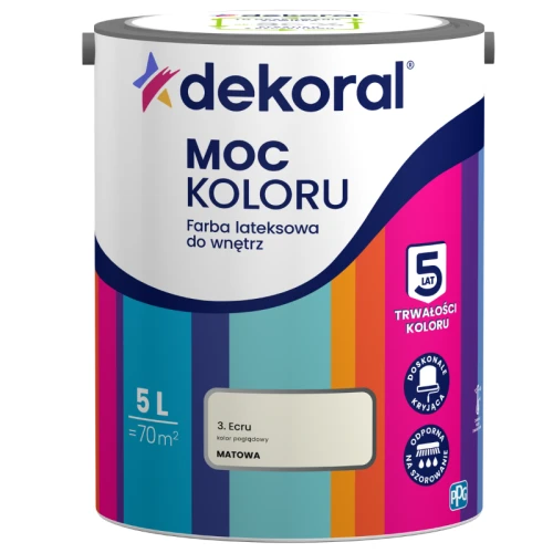 Dekoral farba lateksowa Moc koloru Ecru 5L