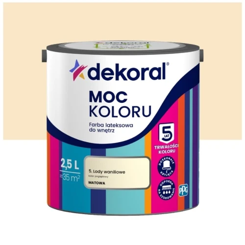 Dekoral farba lateksowa Moc koloru Lody waniliowe 2,5 l