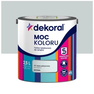 Dekoral farba lateksowa Moc koloru Szary Platynowy 2,5 l