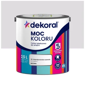 Dekoral farba lateksowa Moc koloru Skandynawska szarość 2,5 l