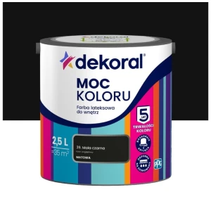 Dekoral farba lateksowa Moc koloru mała czarna 2,5 l