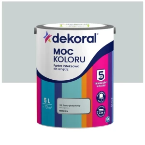 Dekoral farba lateksowa Moc koloru Szary Platynowy 5L