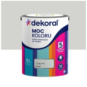 Dekoral farba lateksowa Moc koloru lekko szary 5L