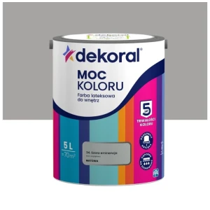 Dekoral farba lateksowa Moc koloru szara eminencja 5L