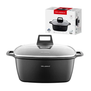 Florina Kwadratowy Garnek aluminiowy Chef 7,1 l z pokrywką - 28 × 28 cm