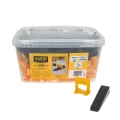 HARDY System poziomowania płytek 3 mm, klipsy 300 szt. kliny 100 szt. wiaderko