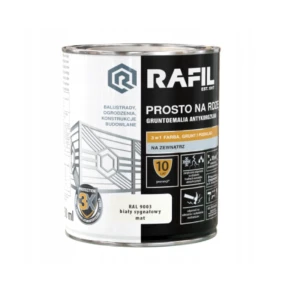 Rafil emalia prosto na rdzę RAL 9003 biały sygnałowy mat 0,75 L