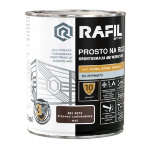 Rafil emalia prosto na rdzę RAL 8017 Brąz Czekoladowy Mat 0,75 L