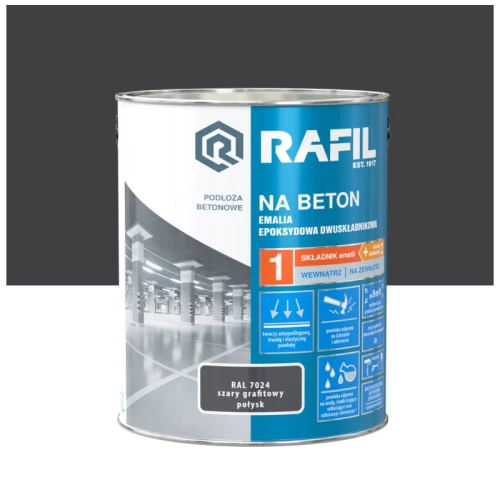 RAFIL Na beton zestaw emalia epoksydowa szary grafitowy RAL7024 2,1L