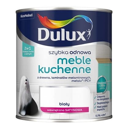 Farba DULUX szybka odnowa Meble Kuchenne Biały/Biała 0,75l